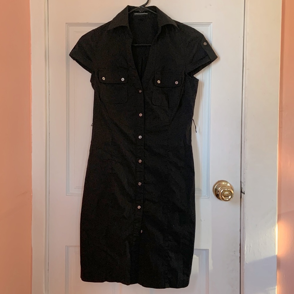 Express design studio, black dress.